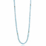 5mm Aquamarine & Gold Rope Necklace