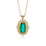 Emerald Flame Pendant Necklace