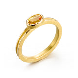 Yellow Sapphire Oval Stacking Ring