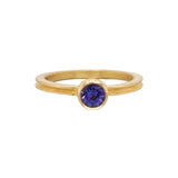 Tanzanite Grooved Stacking Ring