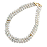 8.5mm Silver Blue Akoya Pearl 2-Strand Nested Necklace