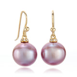 Empress Earrings in Deep Pink Pearls & Diamonds