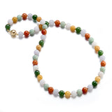 9mm Multicolor Jade Bead Necklace