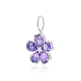 Forget-Me-Not Pendant in Amethyst & Diamonds