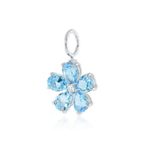 Forget-Me-Not Pendant in Swiss Blue Topaz & Diamonds