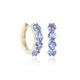 Quatro Hoop Earrings in Tanzanites