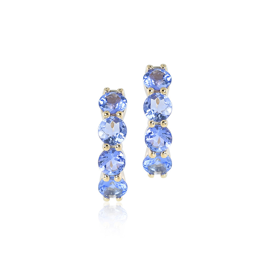 Quatro Hoop Earrings in Tanzanites