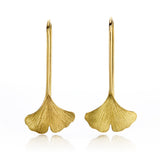 Ginkgo Leaf Small Drop Earrings
