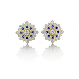 Sapphire & Diamond Flame Earrings