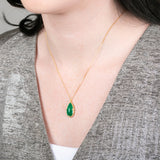 Emerald Teardrop Pendant Necklace