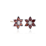 Nova Earrings in Garnets & Diamonds