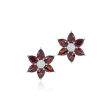 Nova Earrings in Garnets & Diamonds