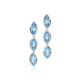 Trio Drop Earrings in Swiss Blue Topaz