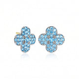 Quatrefoil Earrings in Swiss Blue Topaz