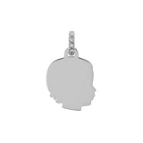 Silver Boy Charm in Diamonds