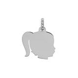 Silver Girls Charm in Diamonds