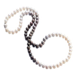 7.5mm Ombre White Akoya & Gray Tahitian Pearl Necklace