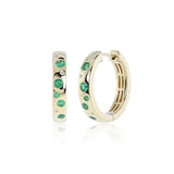 Scatter Hoop Earrings in Emeralds & Diamonds