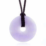 Lavender Jade Pi Pendant Necklace