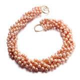 Peach Pearl 5-Strand Twist Necklace