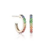 Sonata Hoop Earrings in Rainbow Gemstones