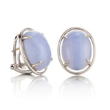 Peninsula Earrings in Silver & Blue Lace Agate