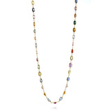Multicolor Sapphire Oval Chain Necklace