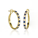 Diamond & Sapphire Hoop Earrings