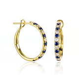 Diamond & Sapphire Hoop Earrings