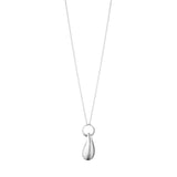 Reflect & Circle Motif Pendant Necklace, Silver