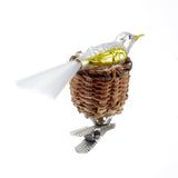 Bird in Nest Clip On Ornament