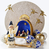Blue & White Floral Egg Ornament