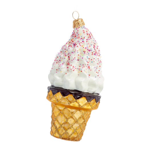 Ice Cream Cone with Sprinkles Ornament