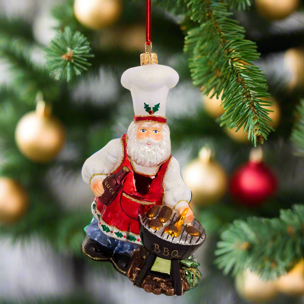 Barbeque Santa Ornament