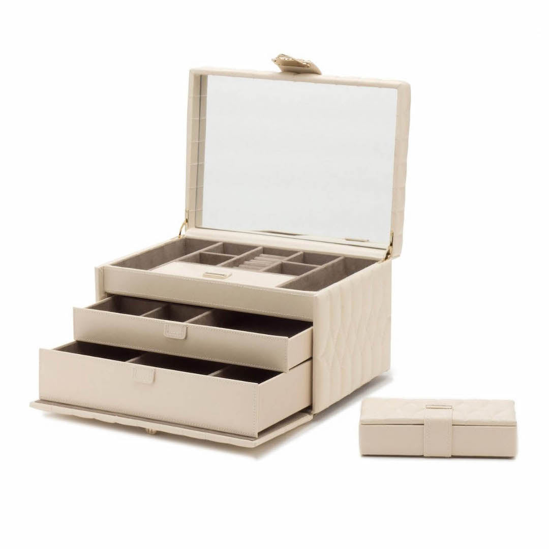 Caroline Medium Jewelry Case, Ivory