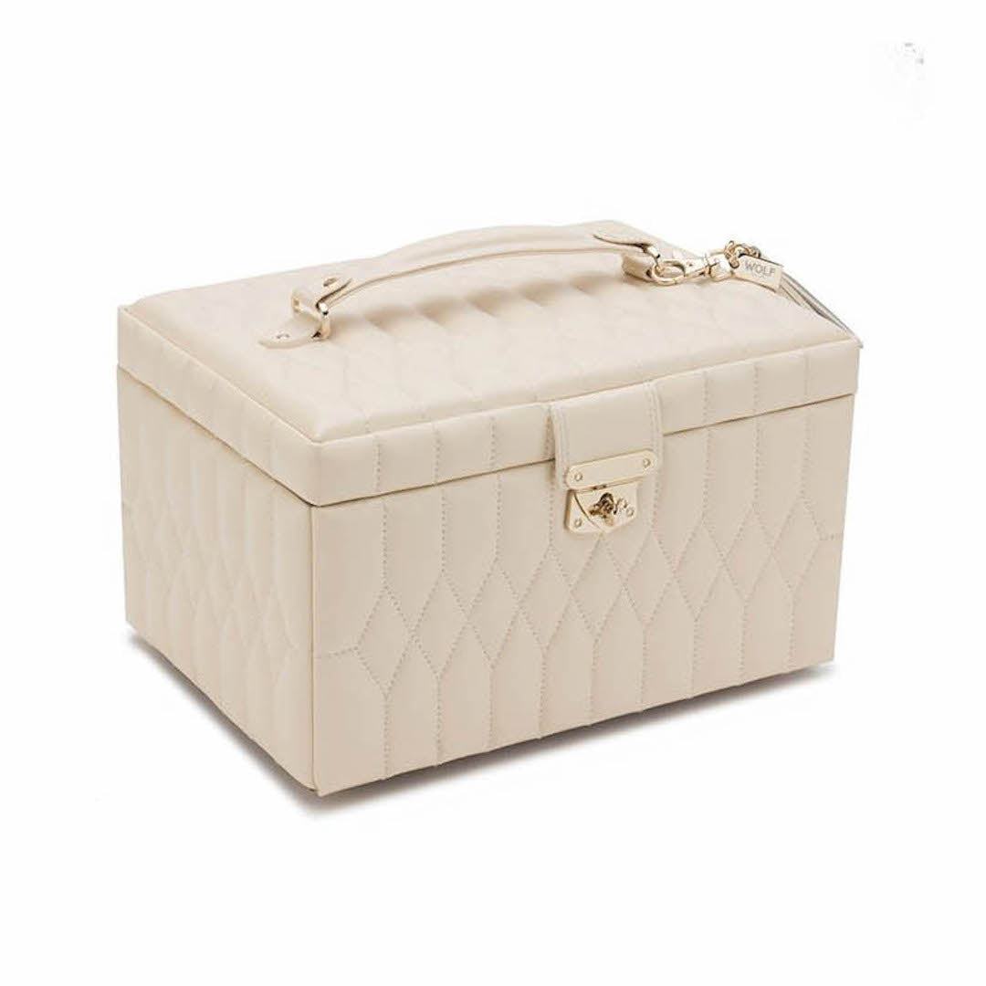 Caroline Medium Jewelry Case, Ivory