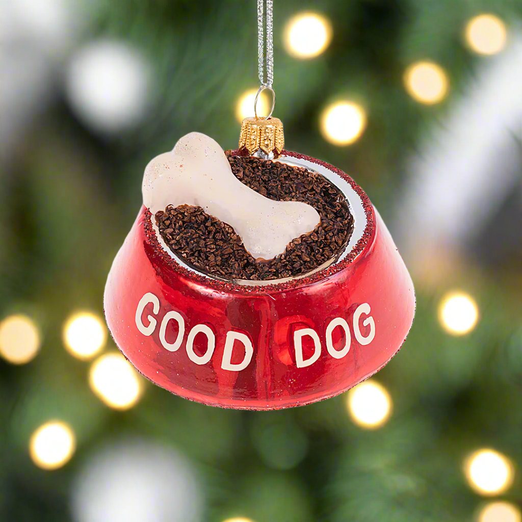 'Good Dog' Dog Bowl Ornament