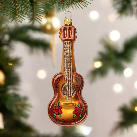 Guitar with Flowers Ornament