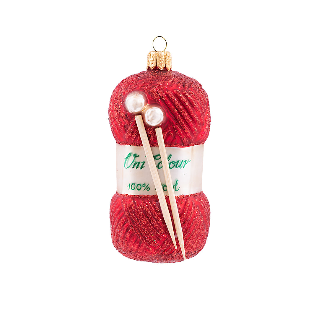 Yarn with Knitting Needles Ornament