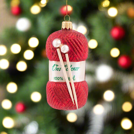 Yarn with Knitting Needles Ornament