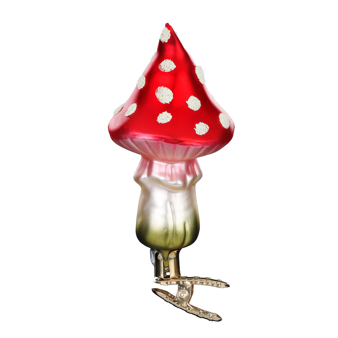 Pointed Cap Mushroom Clip-On Ornament