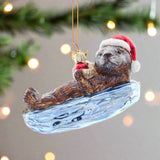 Holiday Sea Otter Ornament
