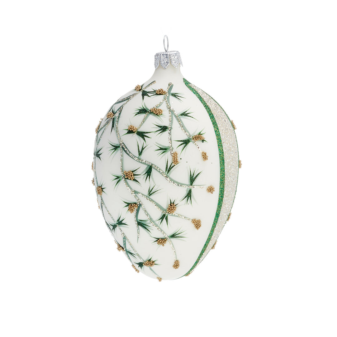 Pine Branches on Egg ornament