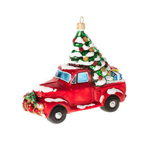 Red Truck with Xmas Tree Ornament