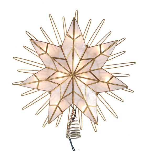 Illuminated 7-Point Capiz Star Tree Topper