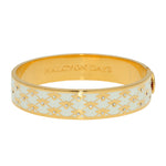 Halcyon Days Bee Sparkle Trellis Enamel Bangle, Cream