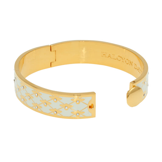 Bee Sparkle Trellis Enamel Bangle, Cream