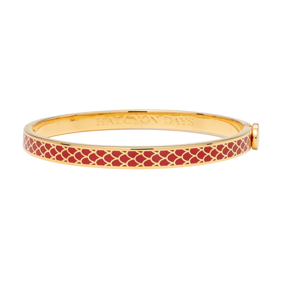 Halcyon Days Salamander Skinny Enamel Bangle, Red