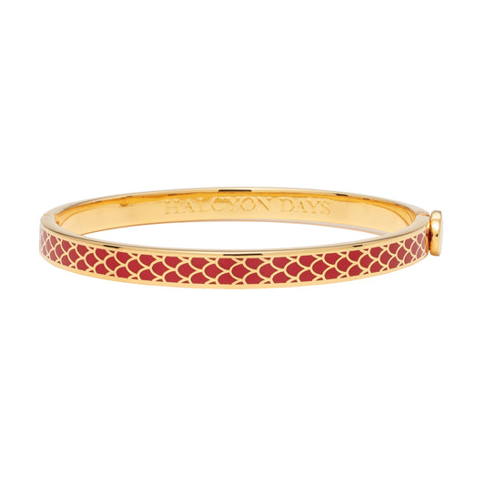 Halcyon Days Salamander Skinny Enamel Bangle, Red