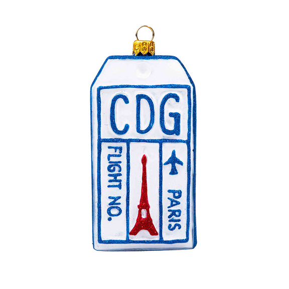 Paris Luggage Tag Ornament